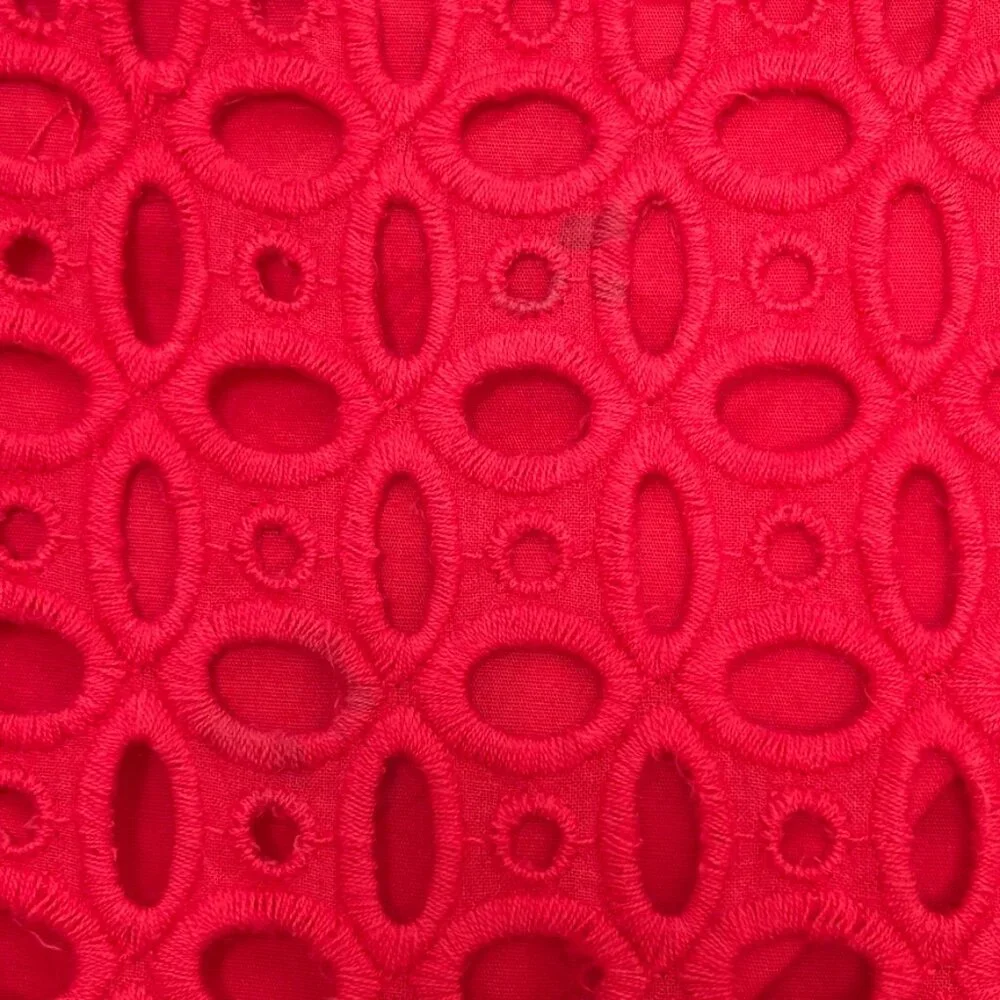 J. Crew No. 2 Eyelet Pencil Skirt in Red Chili, Size 4